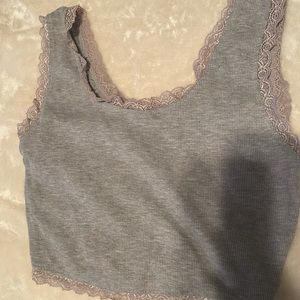 Shein lace outline cropped top